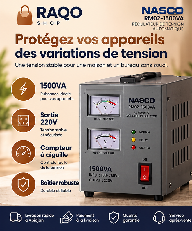 Stabilisateur Nasco RM02-1500VA - RAQO Shop