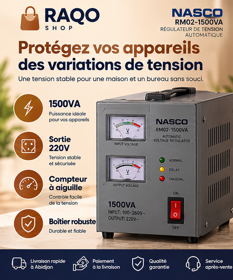Stabilisateur Nasco RM02-1500VA - RAQO Shop