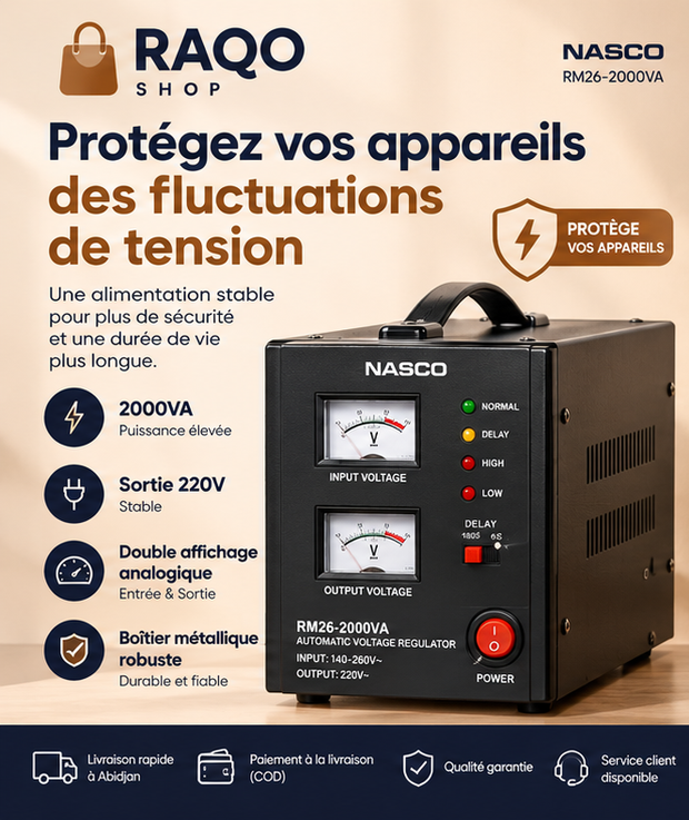 Stabilisateur Nasco RM26-2000VA - RAQO Shop