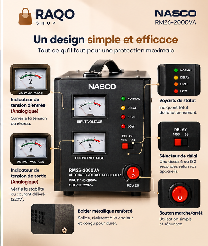 Stabilisateur Nasco RM26-2000VA - RAQO Shop