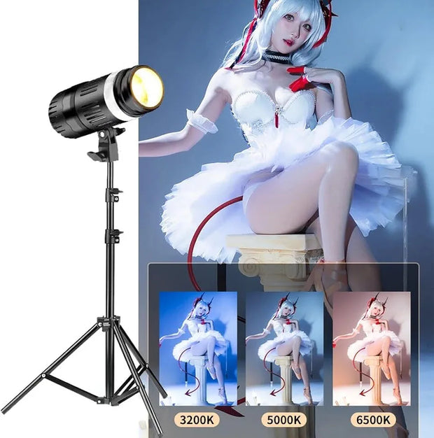 💡 GIFTMAX LED Spotlight – Lampe Studio Professionnelle 6500K avec Télécommande
