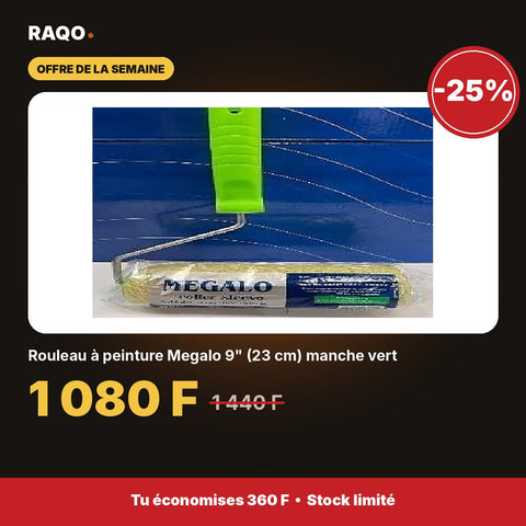 Rouleau à peinture Megalo 9" (23 cm) manche vert - RAQO