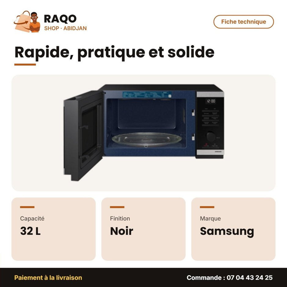 Four à Micro-Ondes 32L Samsung – 230V-50HZ – Noir | MS32DG4504ATE1