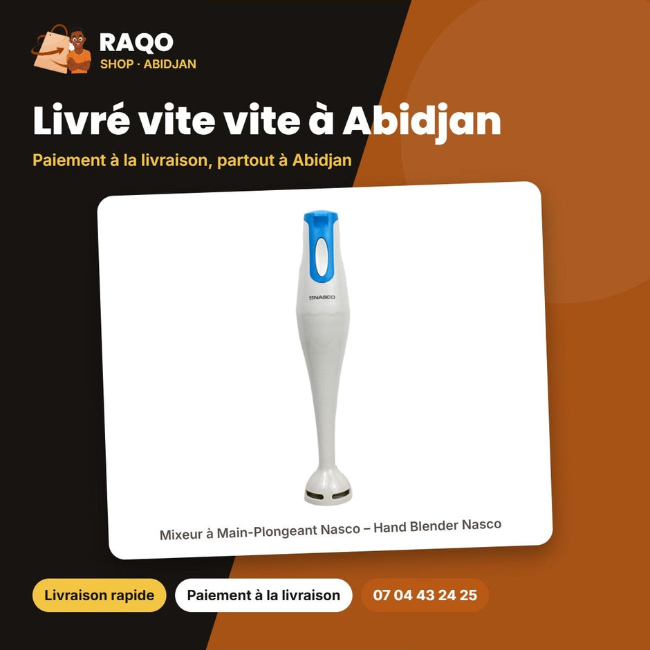 Mixeur à Main-Plongeant Nasco – Hand Blender Nasco – 170W – Couleur Blanc-Bleu | XB986B