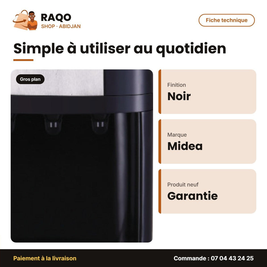 Distributeur D'eau Nasco 3 Robinets avec une Cabine Couleur Noir | YL-1638S-W