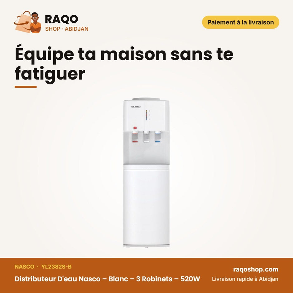 Distributeur D'eau Nasco – Blanc – 3 Robinets | RAQO Shop