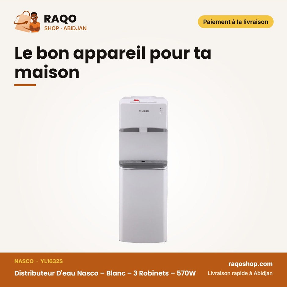 Distributeur D'eau Nasco – Blanc – 3 Robinets | RAQO Shop
