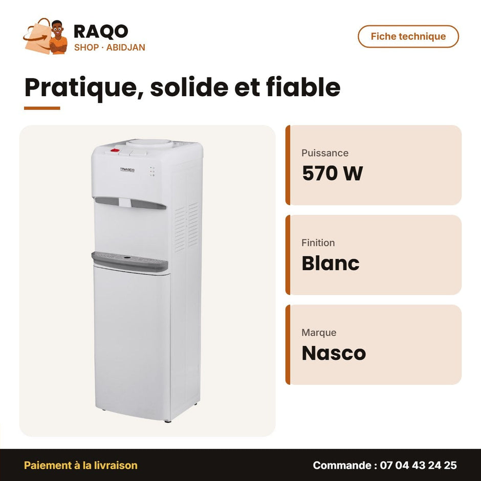 Distributeur D'eau Nasco – Blanc – 3 Robinets – 570W | YL1632S