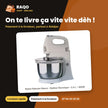 Robot Patissier Nasco - Batteur Électrique – 3.4 L – 300W – Blanc-Inox | MIXER_HM422CK-GS