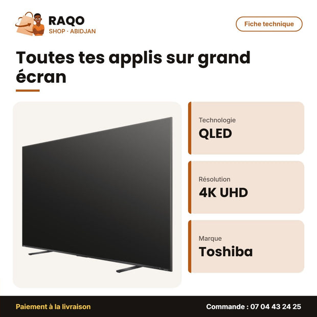 TV QLED Toshiba 100 Pouces 4K 144Hz REGZA Gaming TV – Fiche technique | RAQO Shop