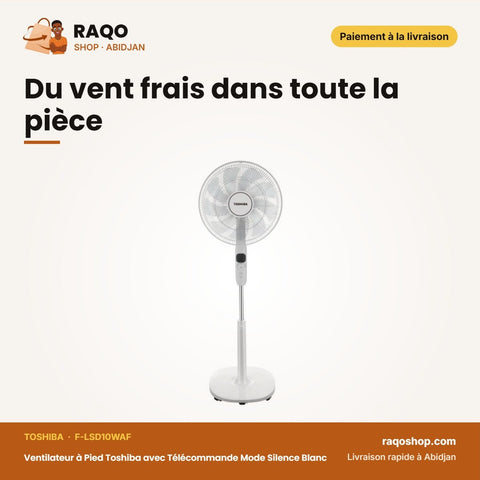 Ventilateur à Pied Toshiba avec Télécommande – Du vent frais dans toute la pièce | RAQO Shop
