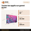 TV 98'' LED Samsung – Smart TV – 4K UHD – Fiche technique | RAQO Shop