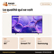 TV 85'' LED Samsung – Crystal UHD – Fiche technique | RAQO Shop
