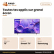 TV 75'' LED Samsung – Crystal UHD – Fiche technique | RAQO Shop