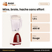 Mixeur Nasco 1.5L 400W Rouge-Blanc – Fiche technique | RAQO Shop