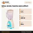Mixeur Nasco 1.5L 400W Plastic Body Base Bleu-Blanc - 6PCS | MIXER_BL1008-CB