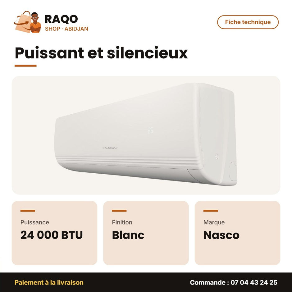 Split Nasco 24.000 BTU – Blanc | NAS-J24-N1
