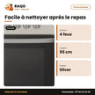 Gazinière 4 Feux Midea – 50X55CM – Sans Allumage Automatique – Silver | SP5055T082-S