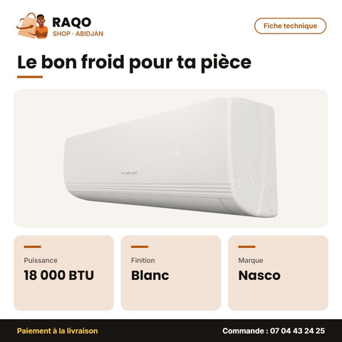 Split 18.000 BTU Nasco – Blanc | NAS-J18-N1