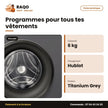 Machine à Laver 6kg Hisense – Front Load – Titanium Grey – A++ | WFVB6010MT