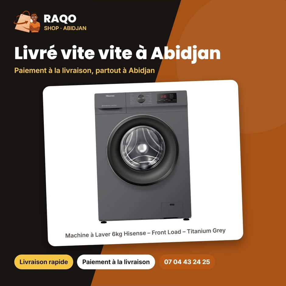 Machine à Laver 6kg Hisense – Front Load – Titanium Grey – A++ | WFVB6010MT