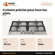 Plaque de Cuisson Encastrable Beko – 60cm – 4 Bruleurs à Gaz – Acier Inoxydable | HIAG64225SX
