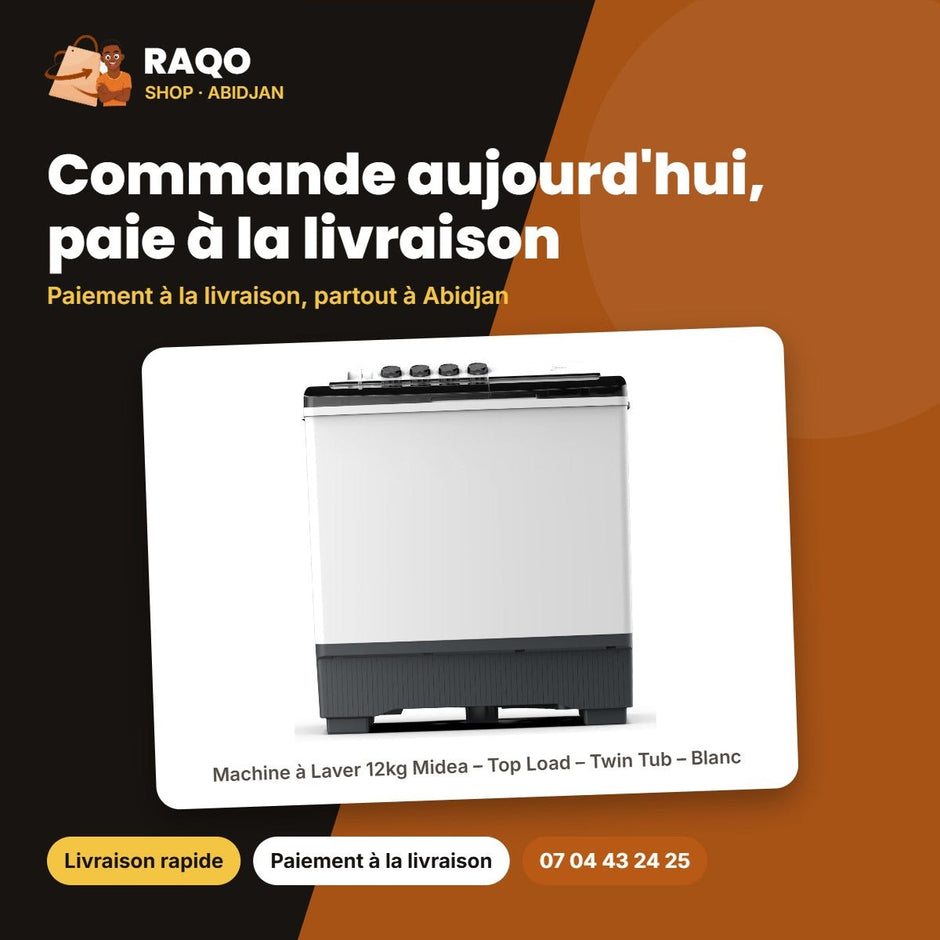 Machine à Laver 12kg Midea – Top Load – Twin Tub – Blanc | MT100W120/WG