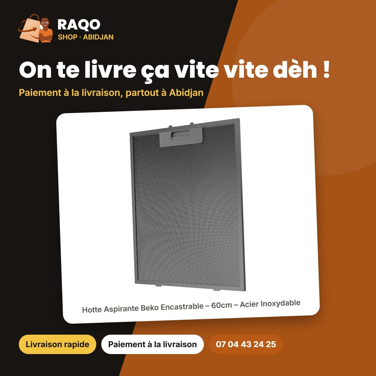 Hotte Aspirante Beko Encastrable – 60cm – Acier Inoxydable – 300W | BHCB66641BBHS
