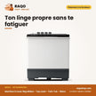 Machine à Laver 8kg Midea – Top Load – Twin Tub – Blanc | MT100W80/WG