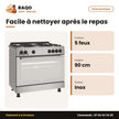 Gazinière 5 Feux Beko Inox 90cm – Four à Ventilateur | BEKO_GGR15115DXNS