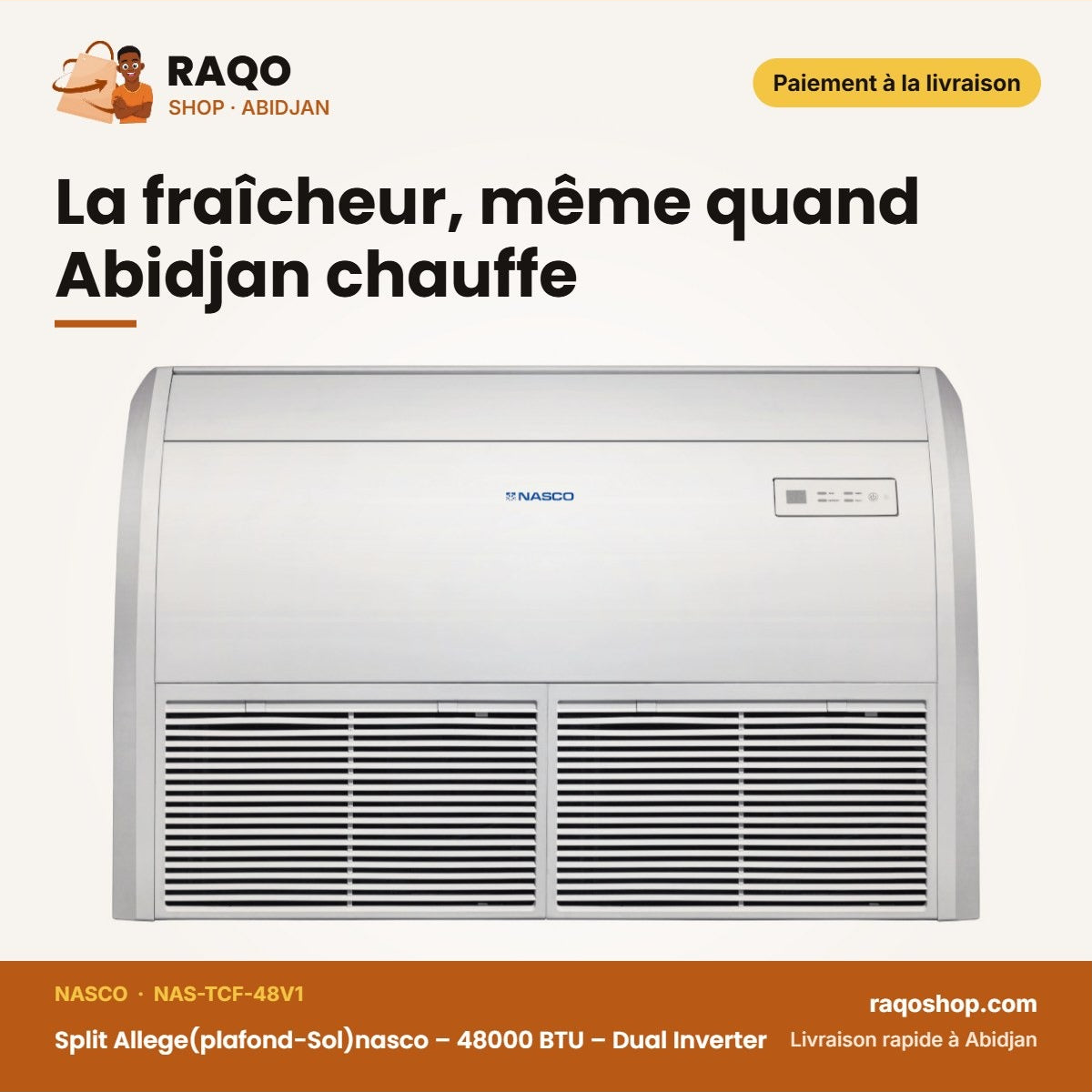 Split Allège Plafond-Sol Nasco – 48000 BTU | RAQO Shop