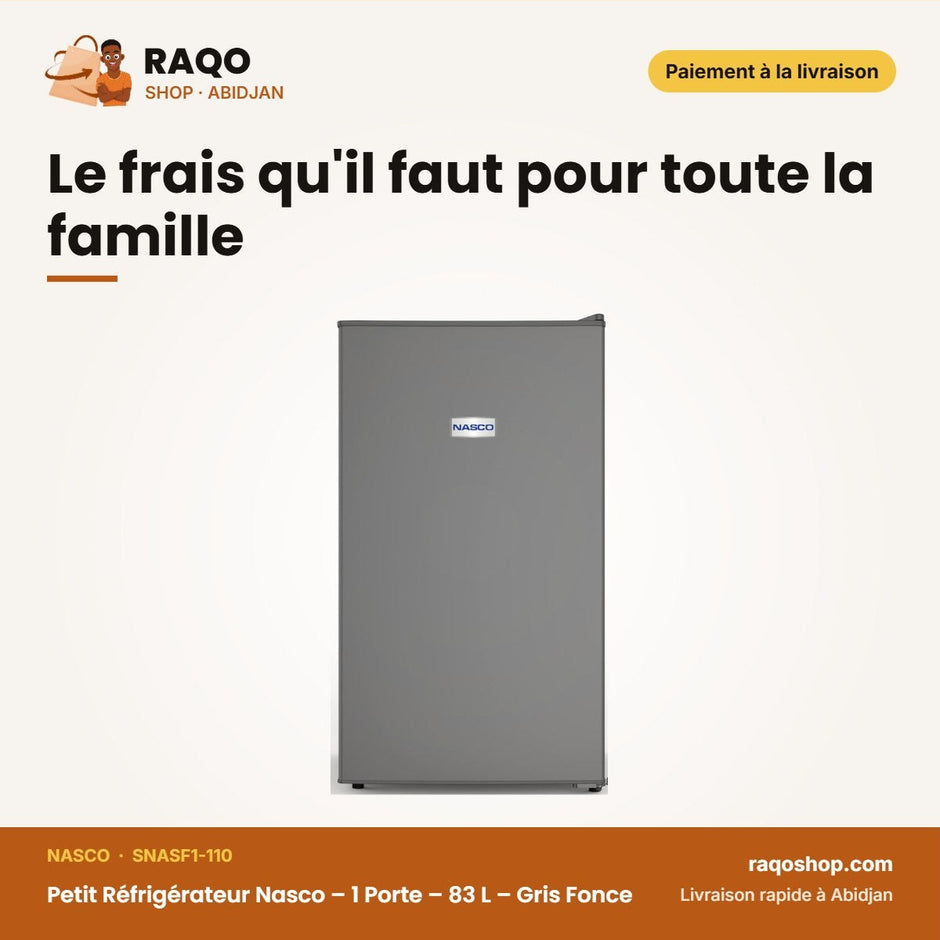 Petit Réfrigérateur Nasco – 1 Porte – 83 L | RAQO Shop