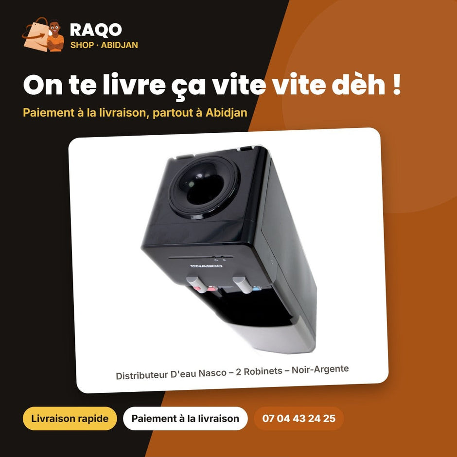 Distributeur D'eau Nasco – 2 Robinets – Noir-Argente – 638W | NAS-WD-1115-B2
