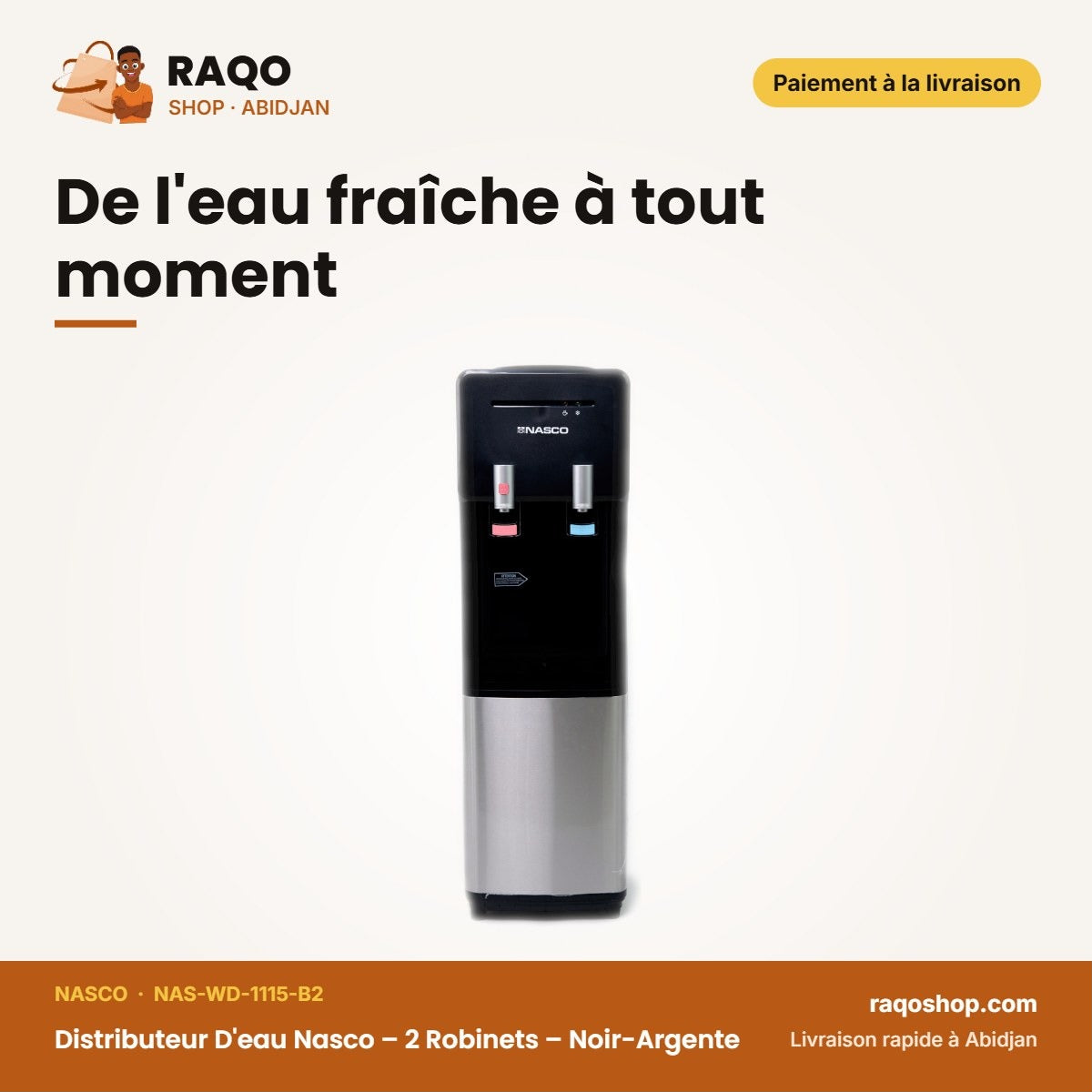 Distributeur D'eau Nasco – 2 Robinets | RAQO Shop