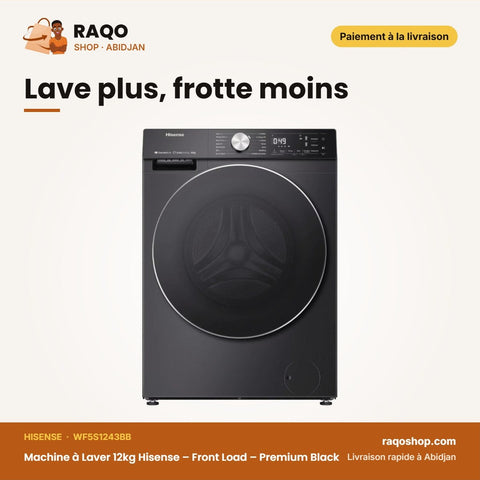 Machine à Laver 12kg Hisense – Front Load | RAQO Shop
