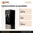 Distributeur D'eau Nasco – 2 Robinets – Noir-Argente – 638W | NAS-WD-1115-B2