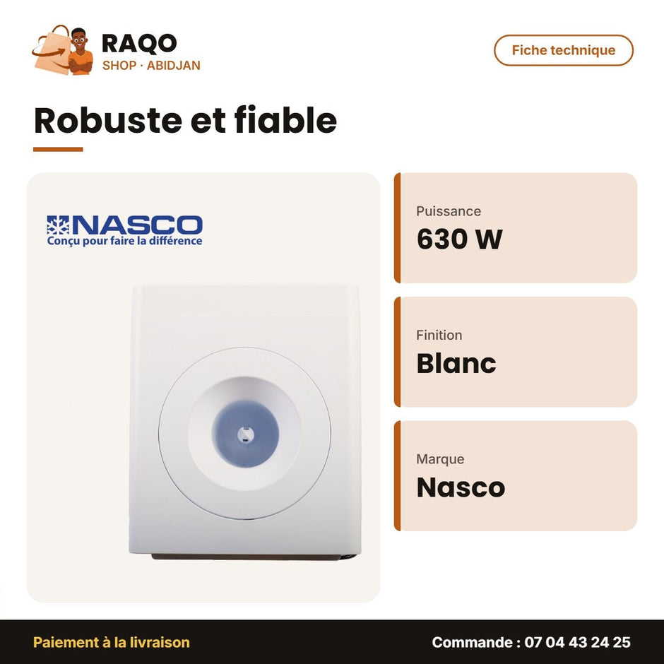 Distributeur D'eau Nasco – 2 Robinets – Blanc – 630W | NAS-YD200-W
