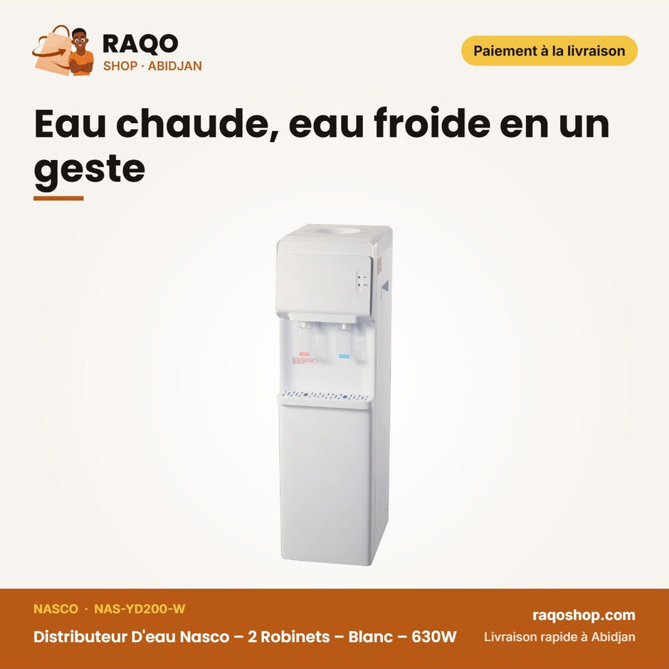 Distributeur D'eau Nasco – 2 Robinets – Blanc | RAQO Shop