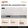 Split Carrier 12000 BTU – Façade Blanche – Inverter – Unité Extérieur 38AHC012VT | 42AHC012VT