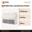 Split Allège (Plafond-Sol) Nasco – 24.000 BTU – Dual Inverter – Façade Blanch | NAS-TCF-24V1