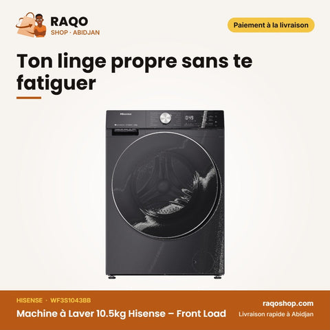 Machine à Laver 10.5kg Hisense – Front Load | RAQO Shop