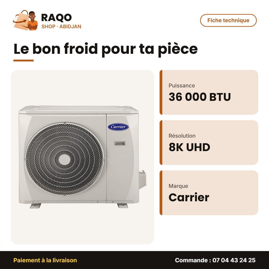Split Armoire Carrier 36.000 BTU – Unité Extérieur 38KFL036CT – Façade Blanch | 42KFL036CT