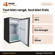 Petit Réfrigérateur Nasco 1 Porte – 110L (92L Net) – Silver – Economie D'energie | NASF1-110FL