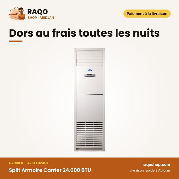 Split Armoire Carrier 24.000 BTU – Unité Extérieur 38KFL024CT – Façade Blanch | 42KFL024CT