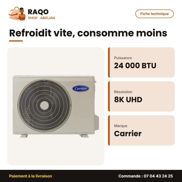 Split Armoire Carrier 24.000 BTU – Unité Extérieur 38KFL024CT – Façade Blanch | 42KFL024CT