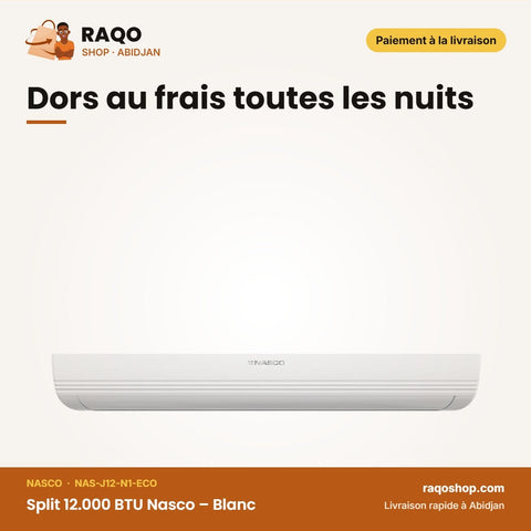 Split 12.000 BTU Nasco – Blanc | NAS-J12-N1-ECO