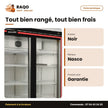 Refroidisseur Vertical Nasco – 2 Portes-Coulissante – Vitré-Contour Noir | NAS-FL1300-2DR