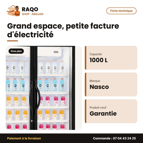Refroidisseur Vertical Nasco – 1000L – 2 Battants Vertical | NAS-CH1250-2DR