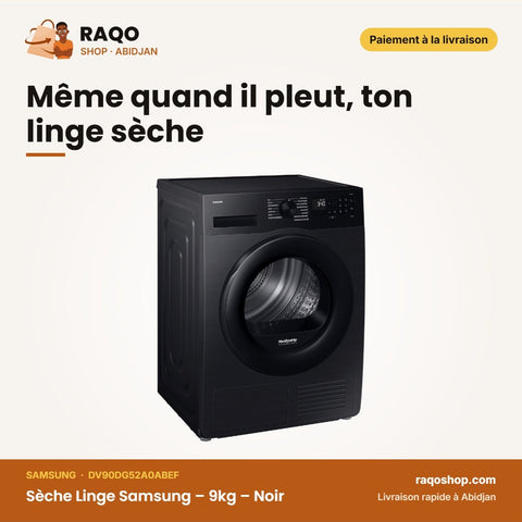 Sèche Linge Samsung – 9kg – Noir | DV90DG52A0ABEF