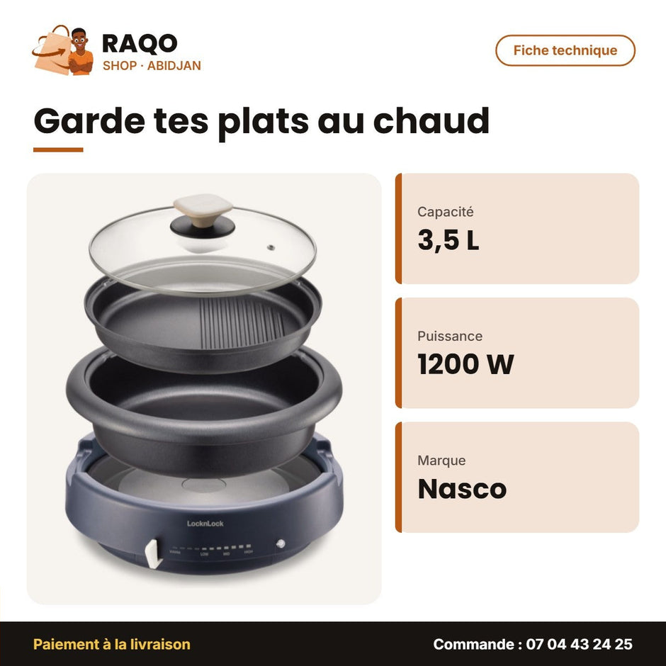 Marmite Électrique Nasco – 3.5L – 60-220° – 1200W | EP1181AB-CB